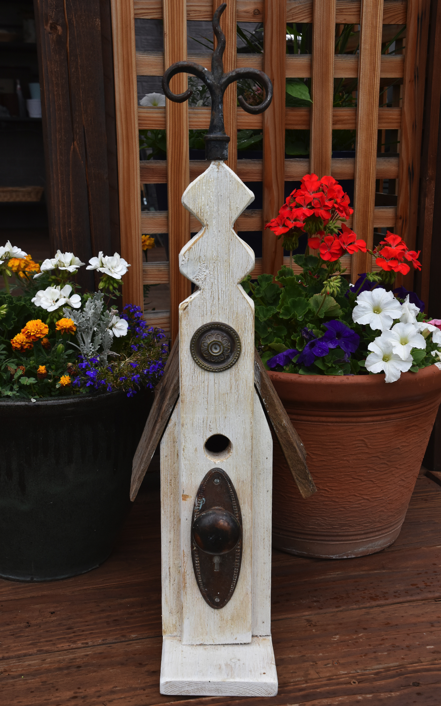 Photo of Tall Birdhouse with Antique Knob