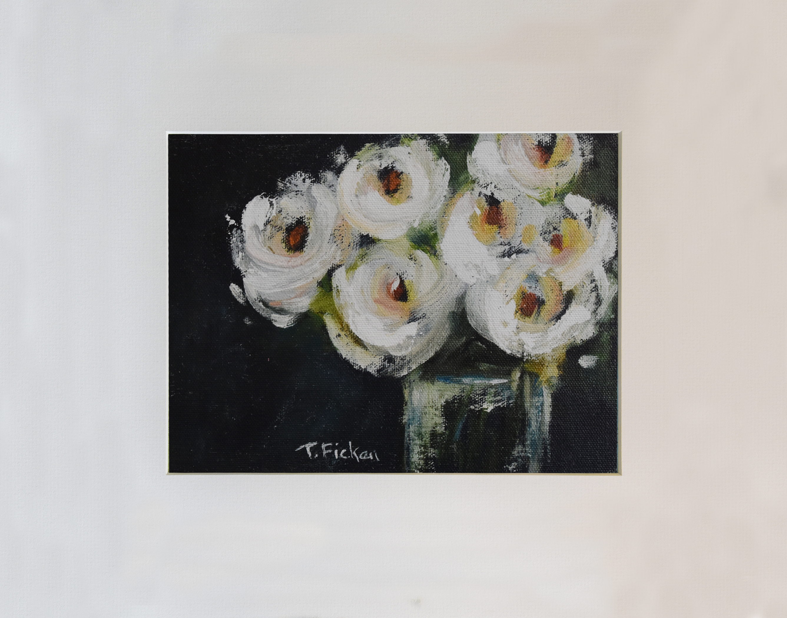 Photo of White Flowers on Black