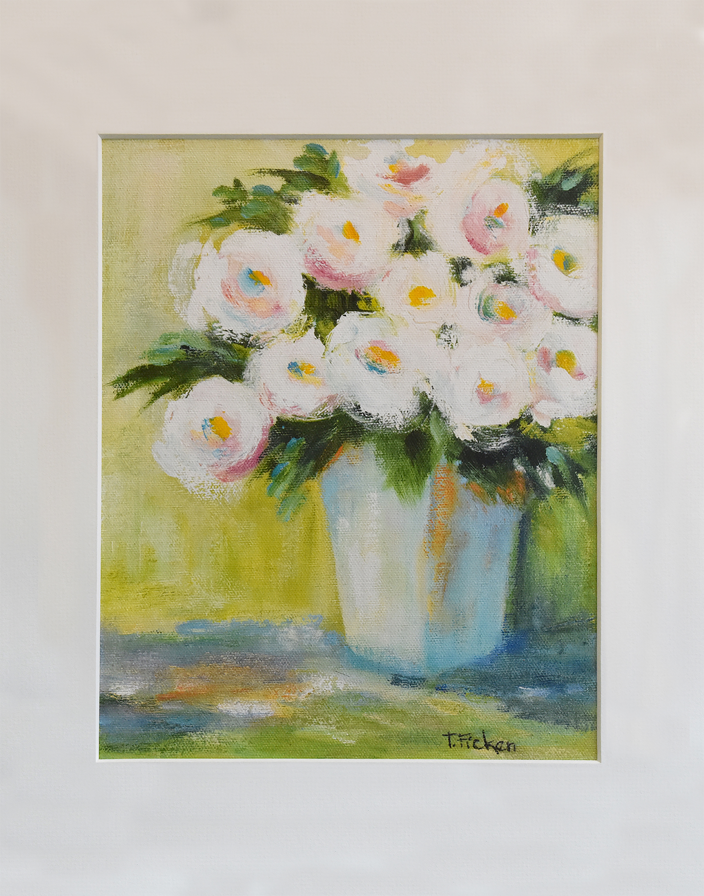 Photo of Flowers in Blue Vase